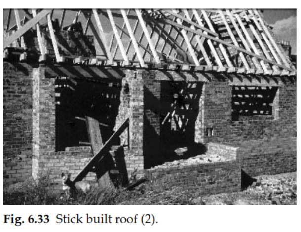 Stick built roof 